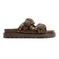 Buffalo Raya Ari West Leather Women's Brown Sandals