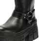 Buffalo Gospher Biker Mid Vegan Women's Black Boots