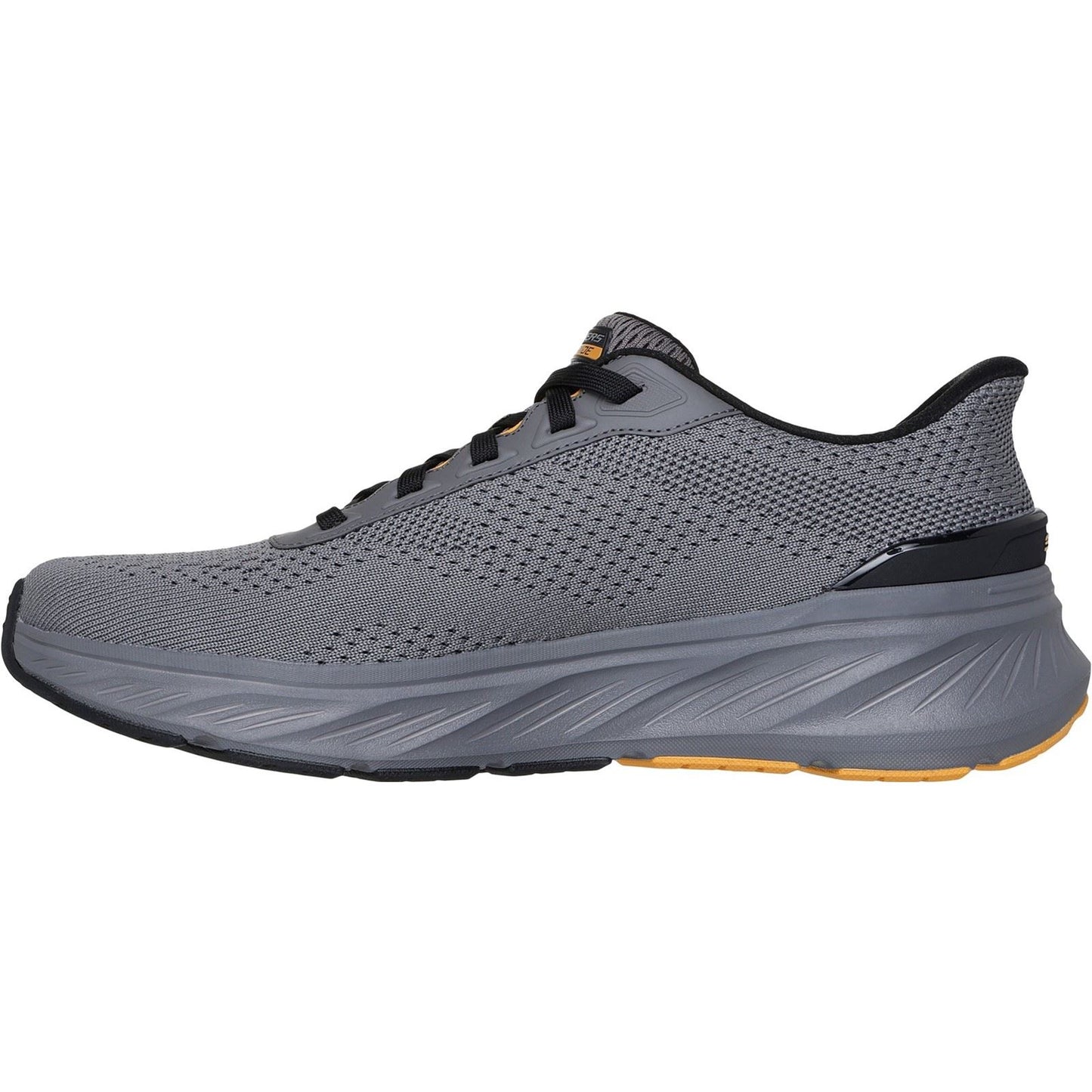 Skechers Edgeride Textile Men's Charcoal/Yellow Trainers