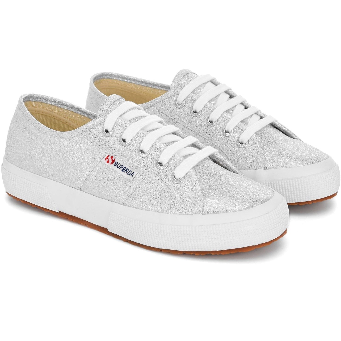Superga Women's 2750 LAMEW Trainer in Grey Silver
