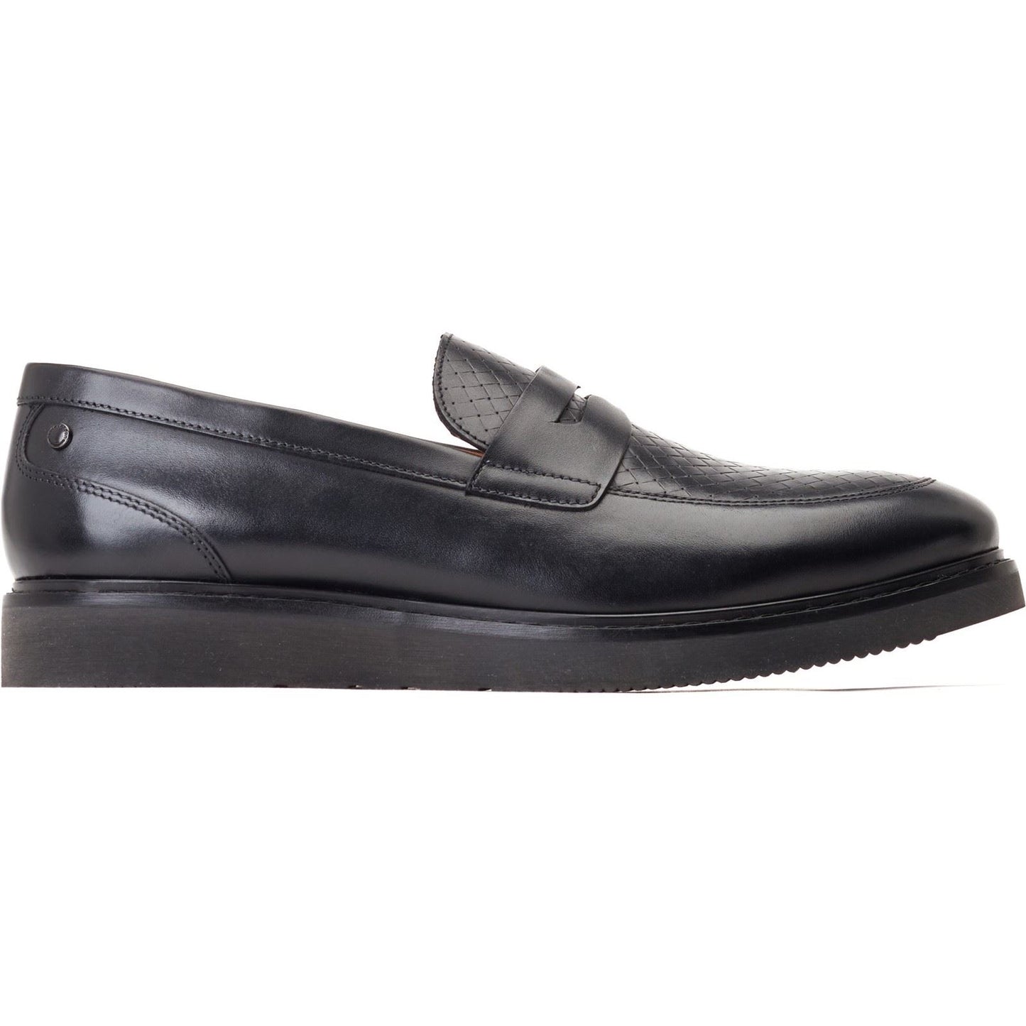 Base London Men's Sid Penny Loafer in Black