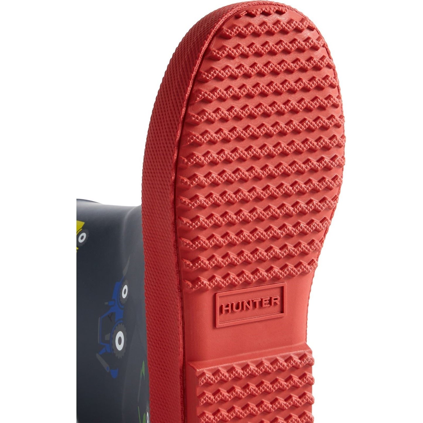 Hunter Kids First Construction Print Boot Rubber Boys's Hunter Navy/Military Red Wellington Boots