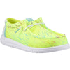 HEYDUDE Wally Party Mesh Polyester Men's Lime Punch/White Moccasins Shoes