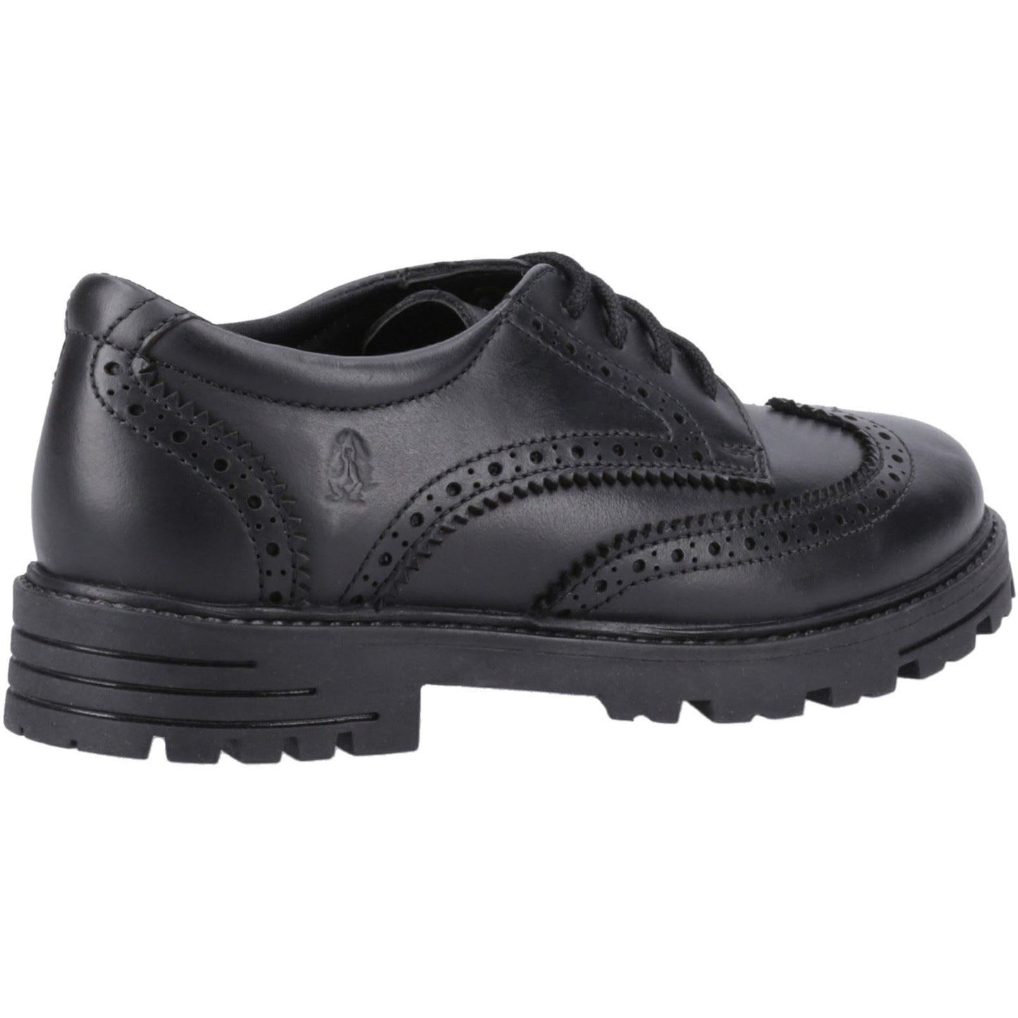 Hush Puppies Maxine Leather Youth Black Brogues