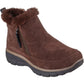 Skechers Easy Going Cool Zip! Leather Women's CHOCOLATE Winter Ankle Boots