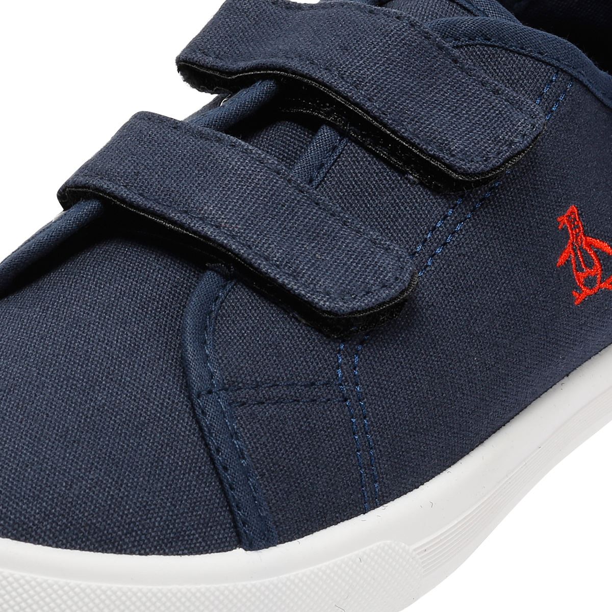 Penguin Junior Sparton Velcro Navy/Red Trainers