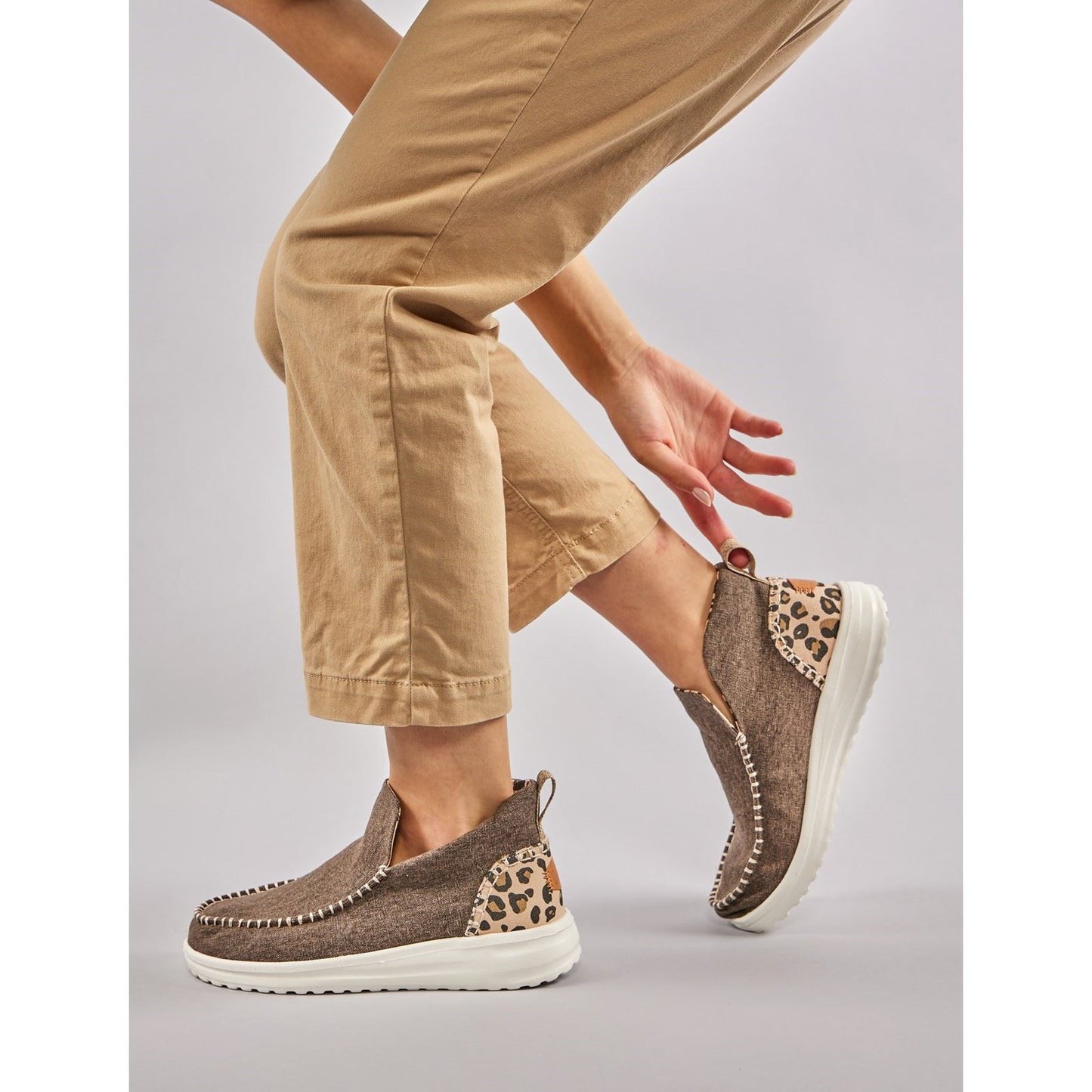 HEYDUDE Women's Denny Heavy Canvas Boot in Leopard