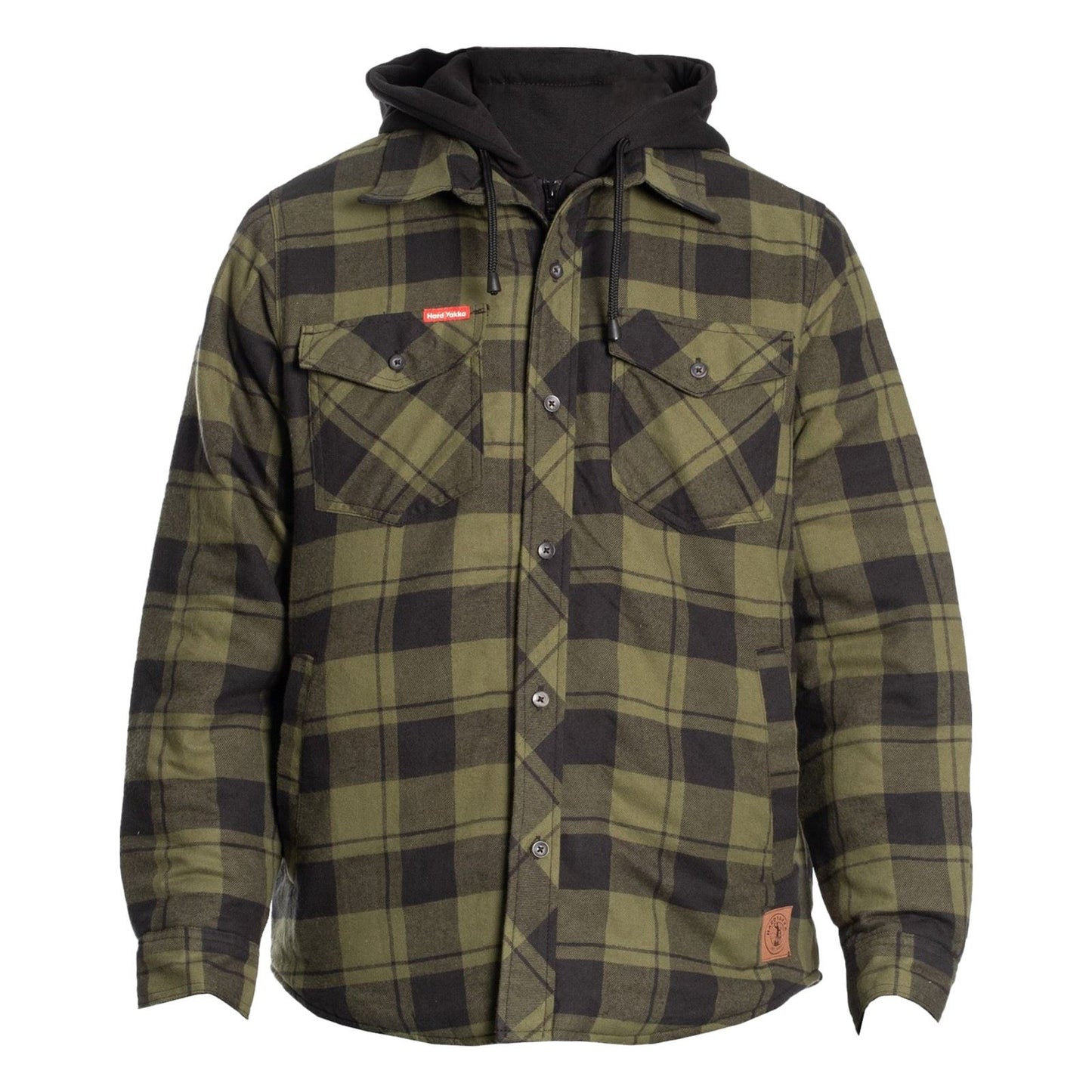 Hard Yakka Men's Quilted Flannel Shacket in Fern
