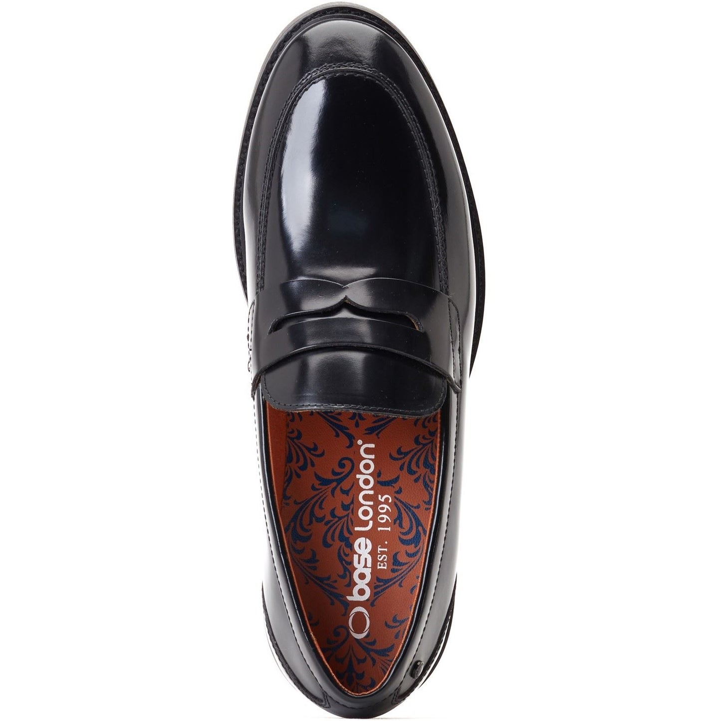 Base London Men's Sid Penny Loafer in Black