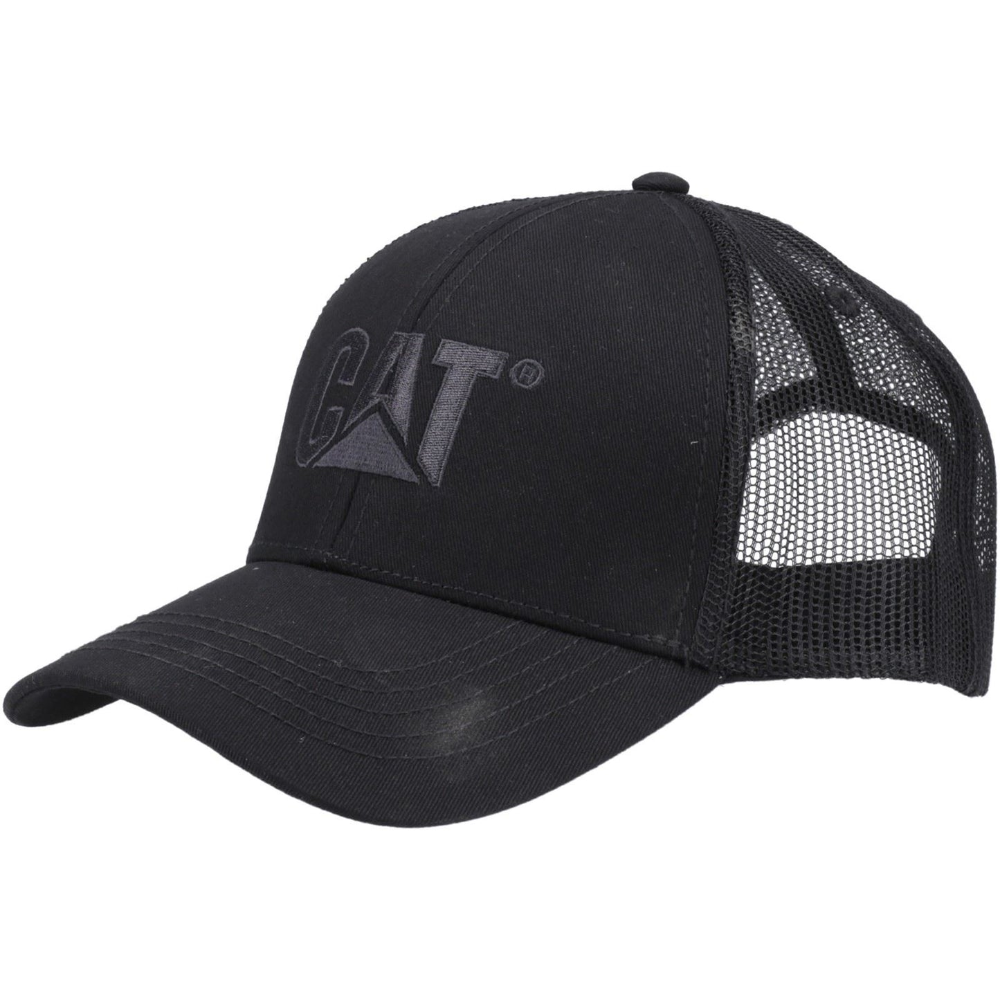 Caterpillar Raised Logo Cotton Unisex Adults's Black Baseball Caps