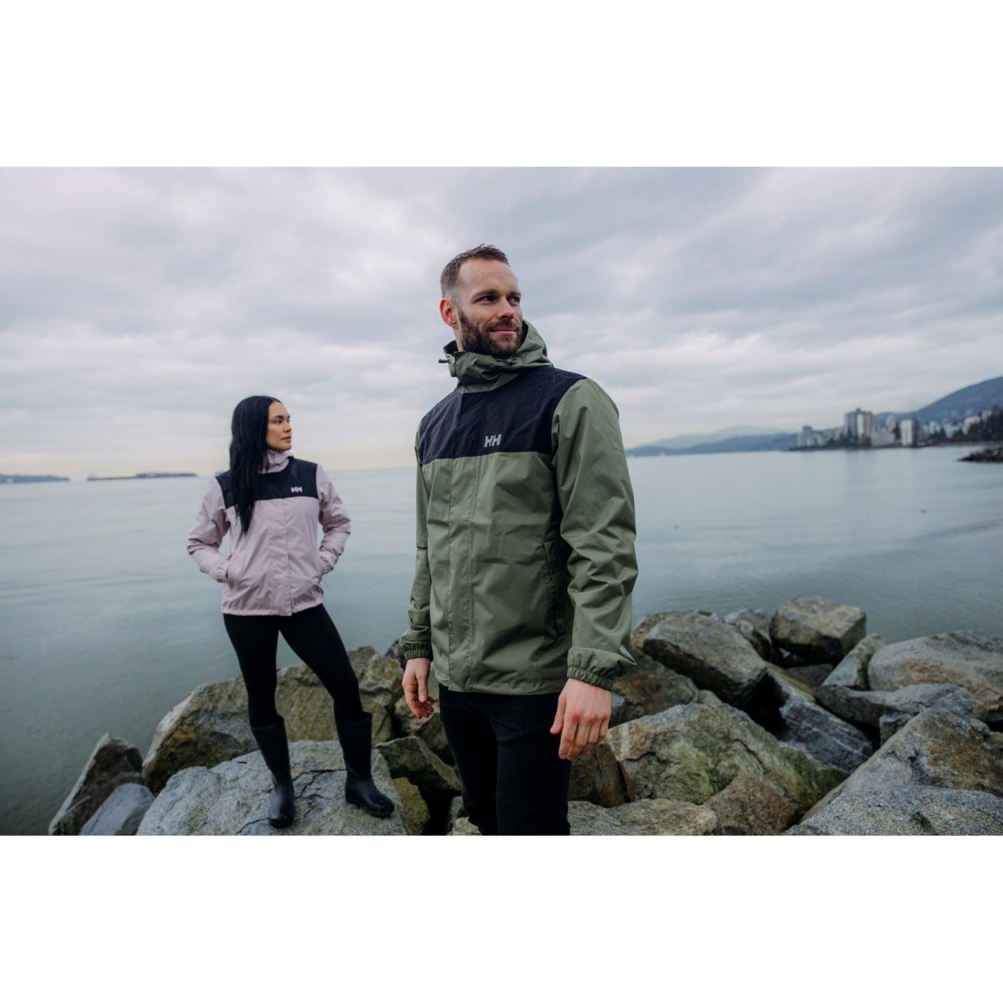 Helly Hansen Sport Men's Vancouver Rain Jacket in Green