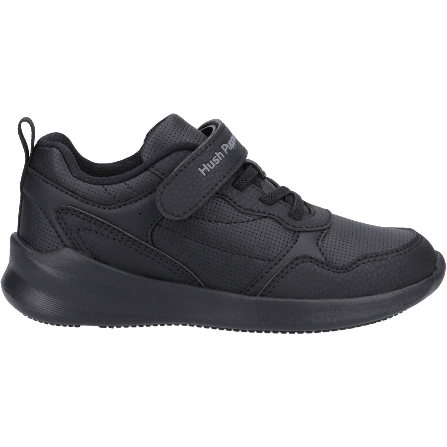 Hush Puppies Marling Bungee Lace Senior Black Shoes - UK 6