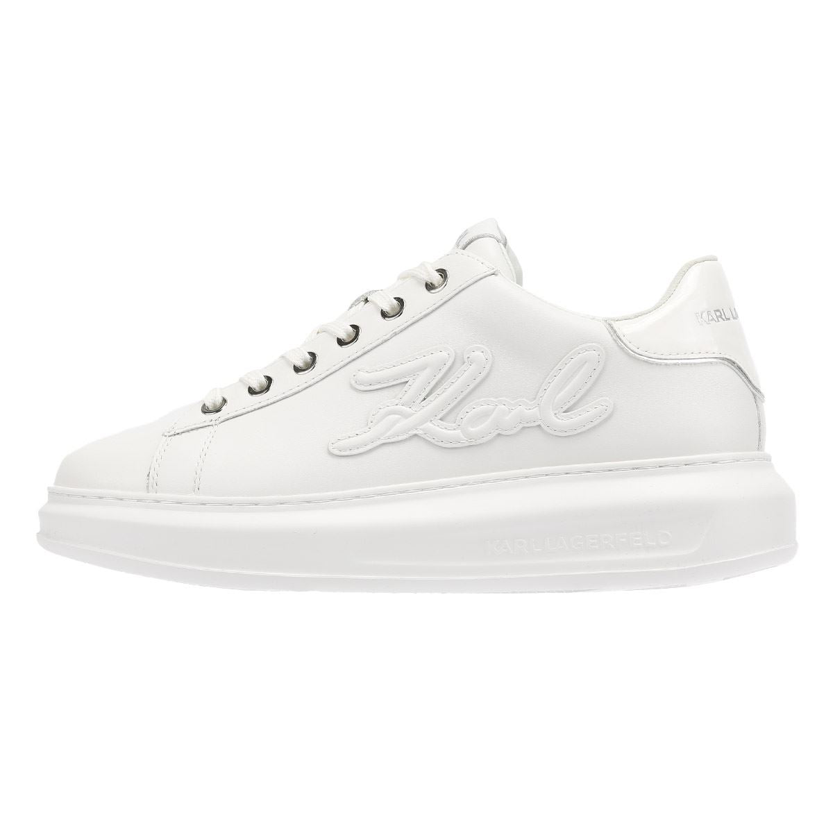 Karl Lagerfeld Kapri Signia Emboss Lo Lace Leather Women's White Trainers