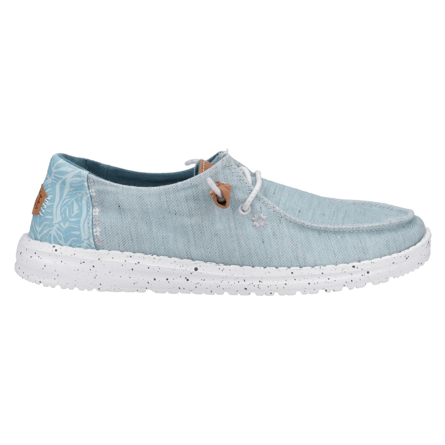 HEYDUDE Women's Wendy Heathered Slub Tropical Shoe in Blue