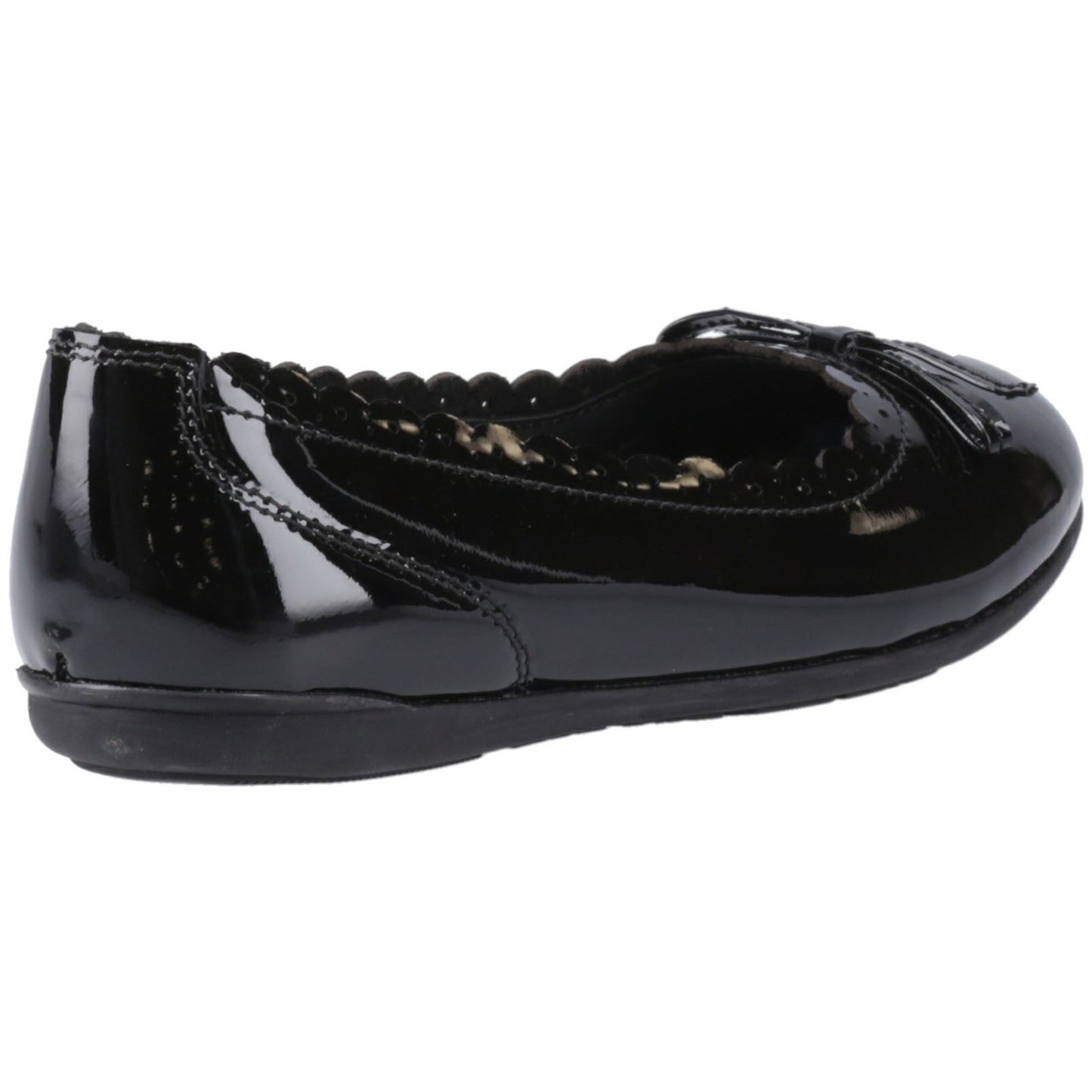 Hush Puppies Lillie Ballerina Patent Leather Junior Black Ballet Flats