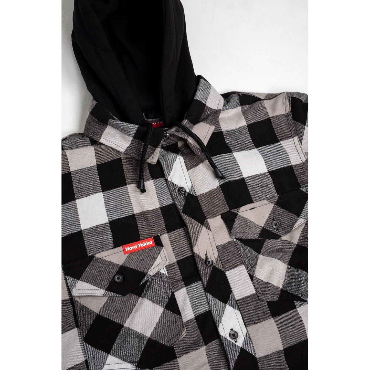 Hard Yakka Men's Quilted Flannel Shacket in Grey