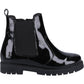 Hush Puppies Laura Patent Leather Junior Black Boots