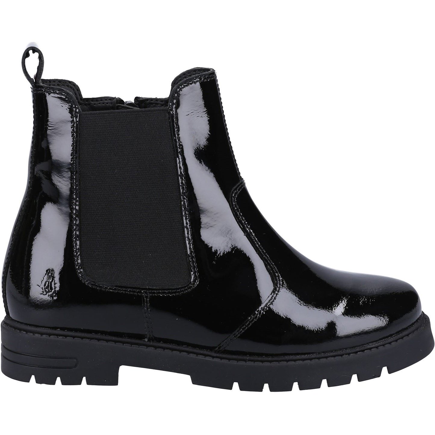 Hush Puppies Laura Patent Leather Junior Black Boots
