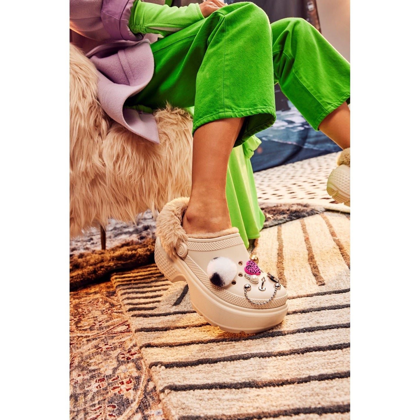 Crocs Women's Stomp Lined Clog in Stucco