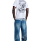 Ed Hardy Serpent Skull Graphic Relaxed Men's Mid Blue Jeans