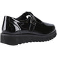 Hush Puppies Florrie T-Bar Leather Youth Black Shoes