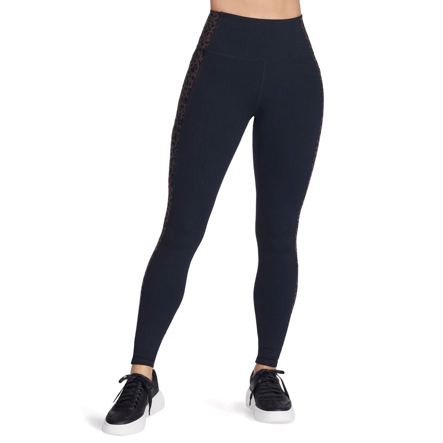 Skechers Performance GO WALK Cheetah Legging Nylon Women's Brown Sports Leggings
