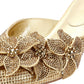 French Connection Victoria Velvet Kitten Heel Women's Gold Mules