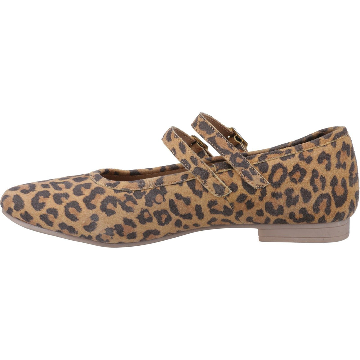Hush Puppies Nancy Mary Jane Leather Women's Leopard Flats