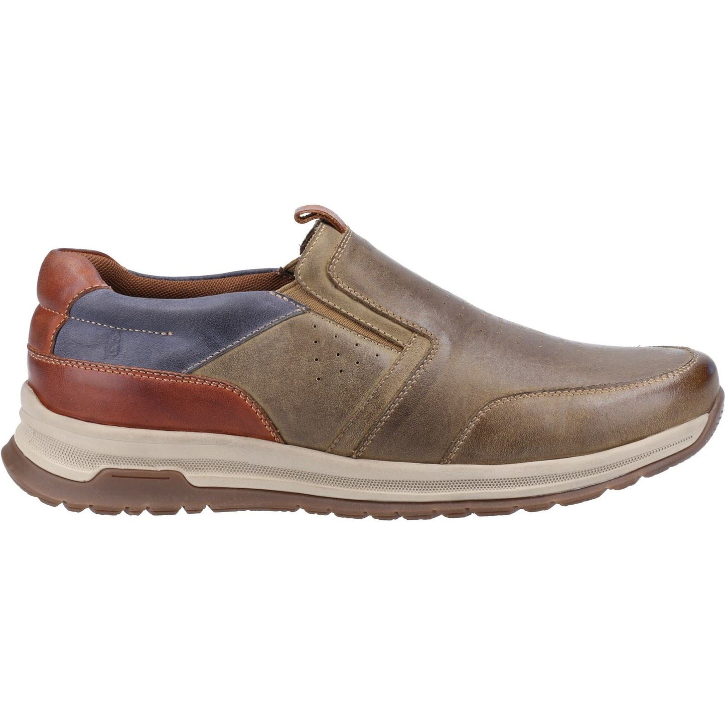 Hush Puppies Men's Cole Shoe in Khaki/Navy/Tan Leather Mix