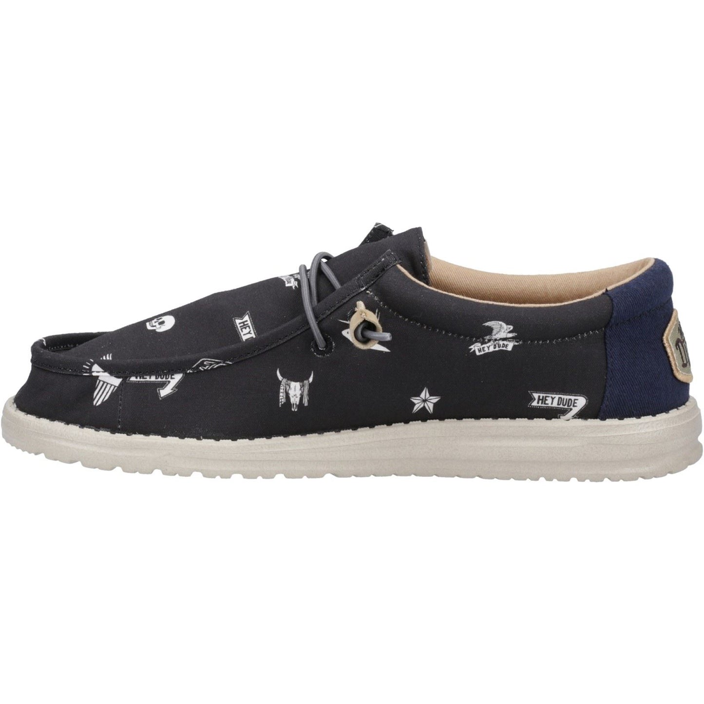 HEYDUDE Men's Wally Stars n Skulls Shoe in Black