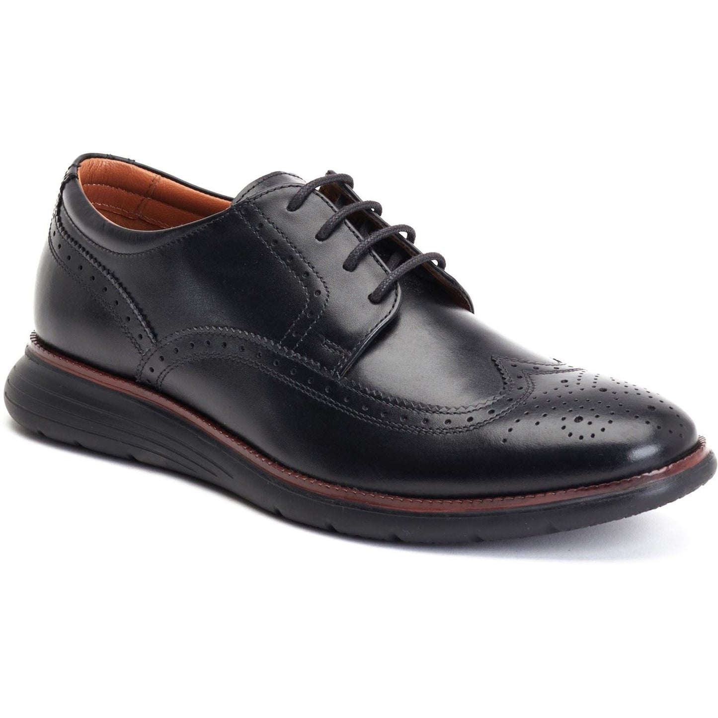 Base London Men's Flight Brogue Shoe in Black