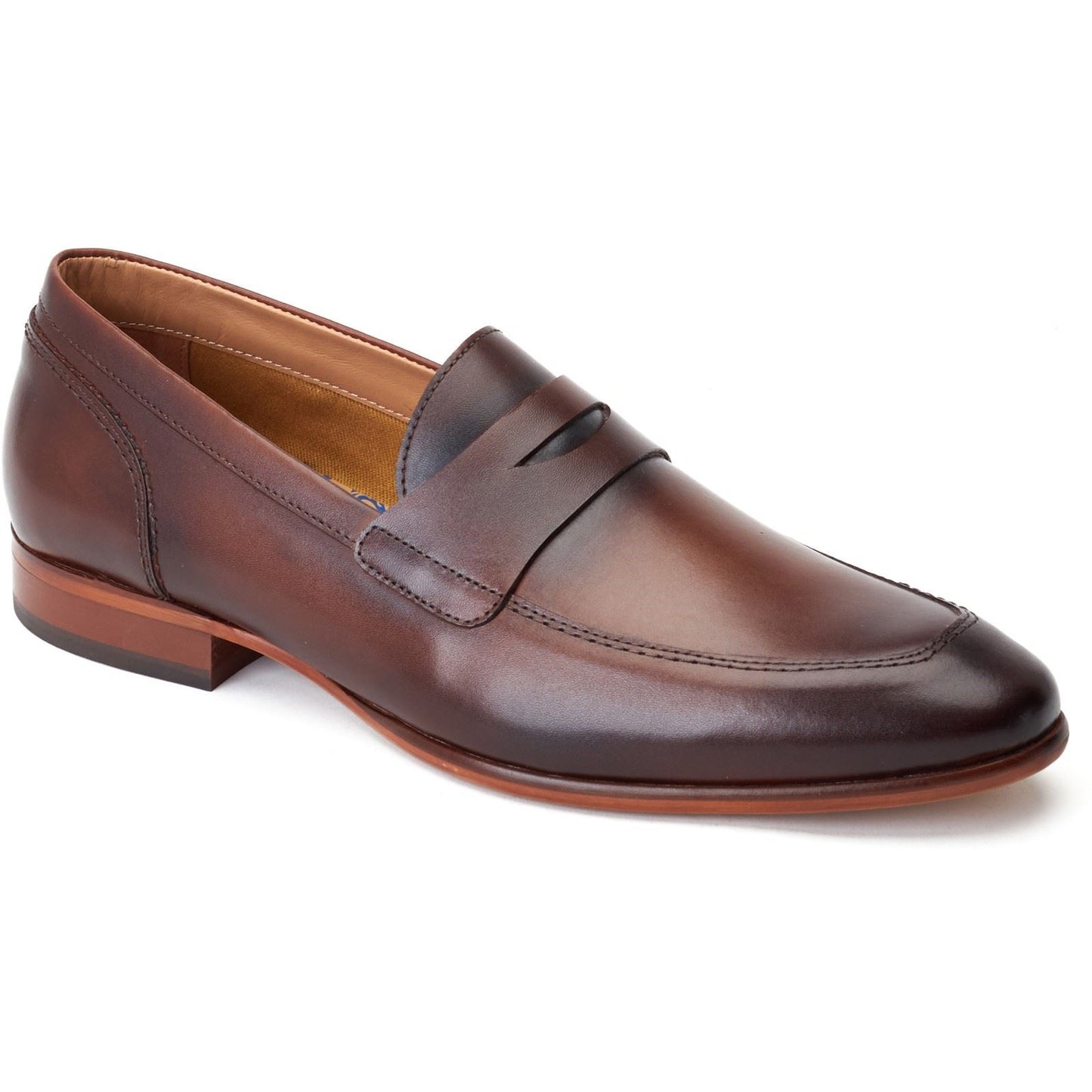 Base London Men's Bruno Penny Loafer in Burnt Brown