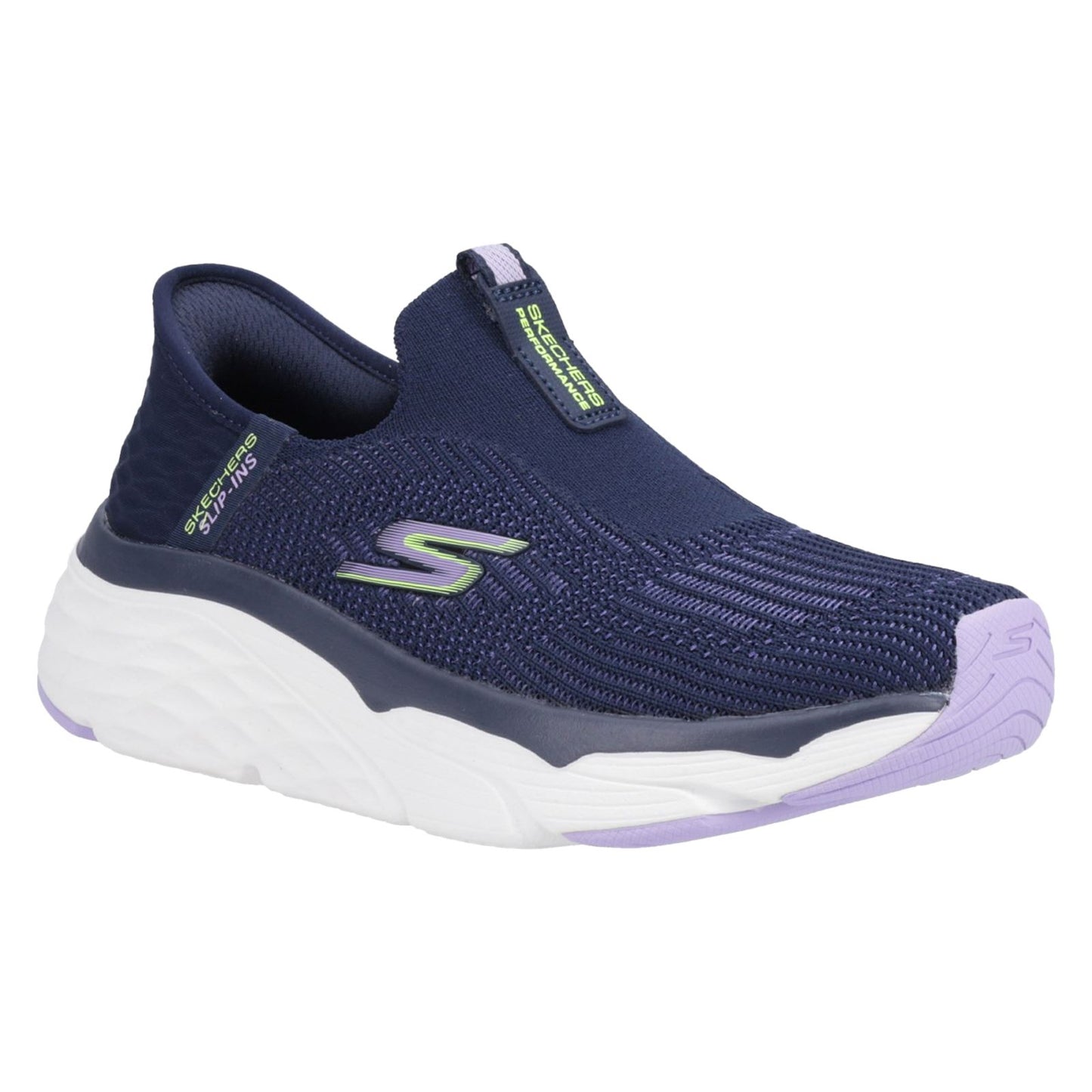 Skechers Women's Max Cushioning - Smooth Shoe in Navy/Lavender
