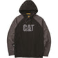 Caterpillar Men's Raglan Hooded Sweatshirt in Black/Magnet