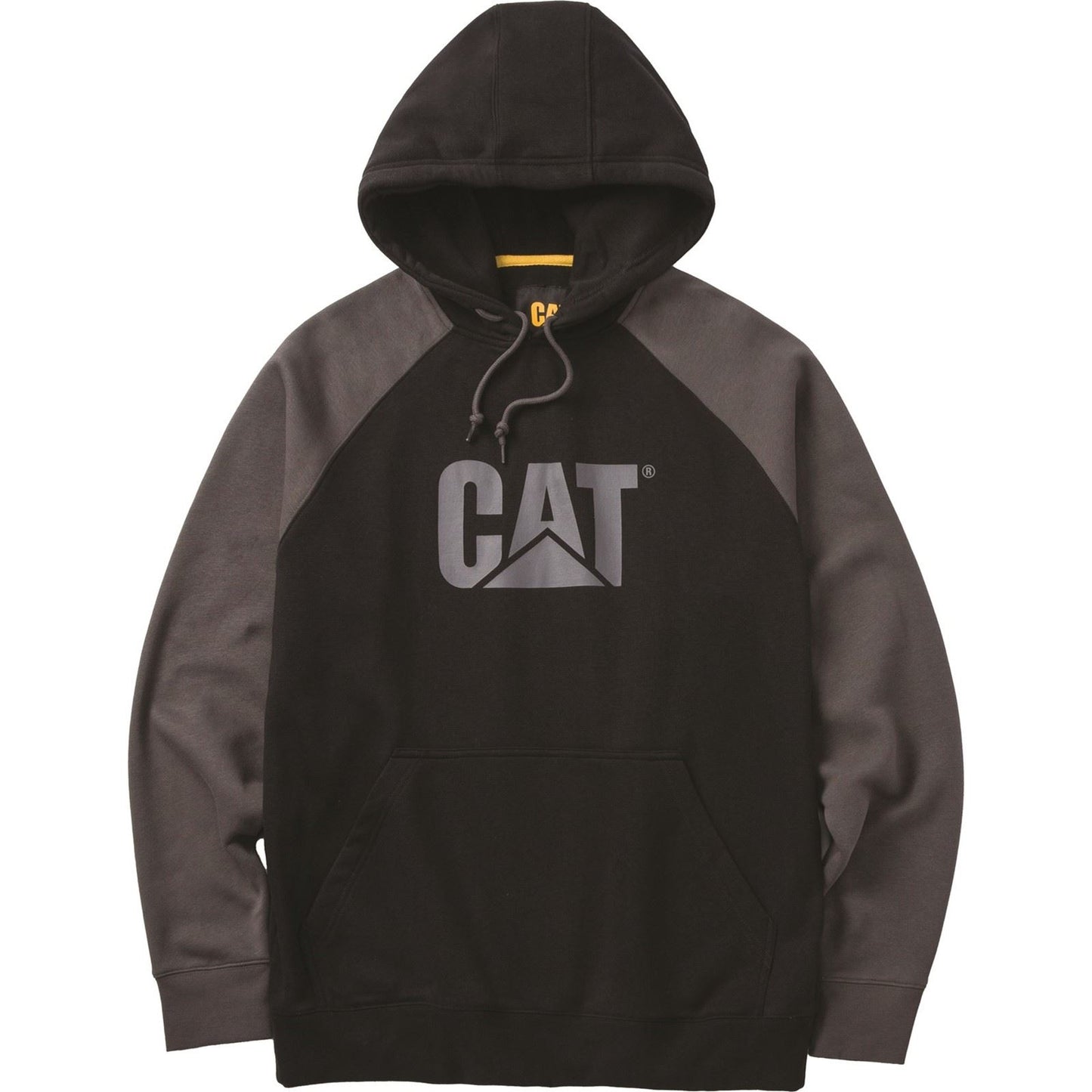 Caterpillar Men's Raglan Hooded Sweatshirt in Black/Magnet