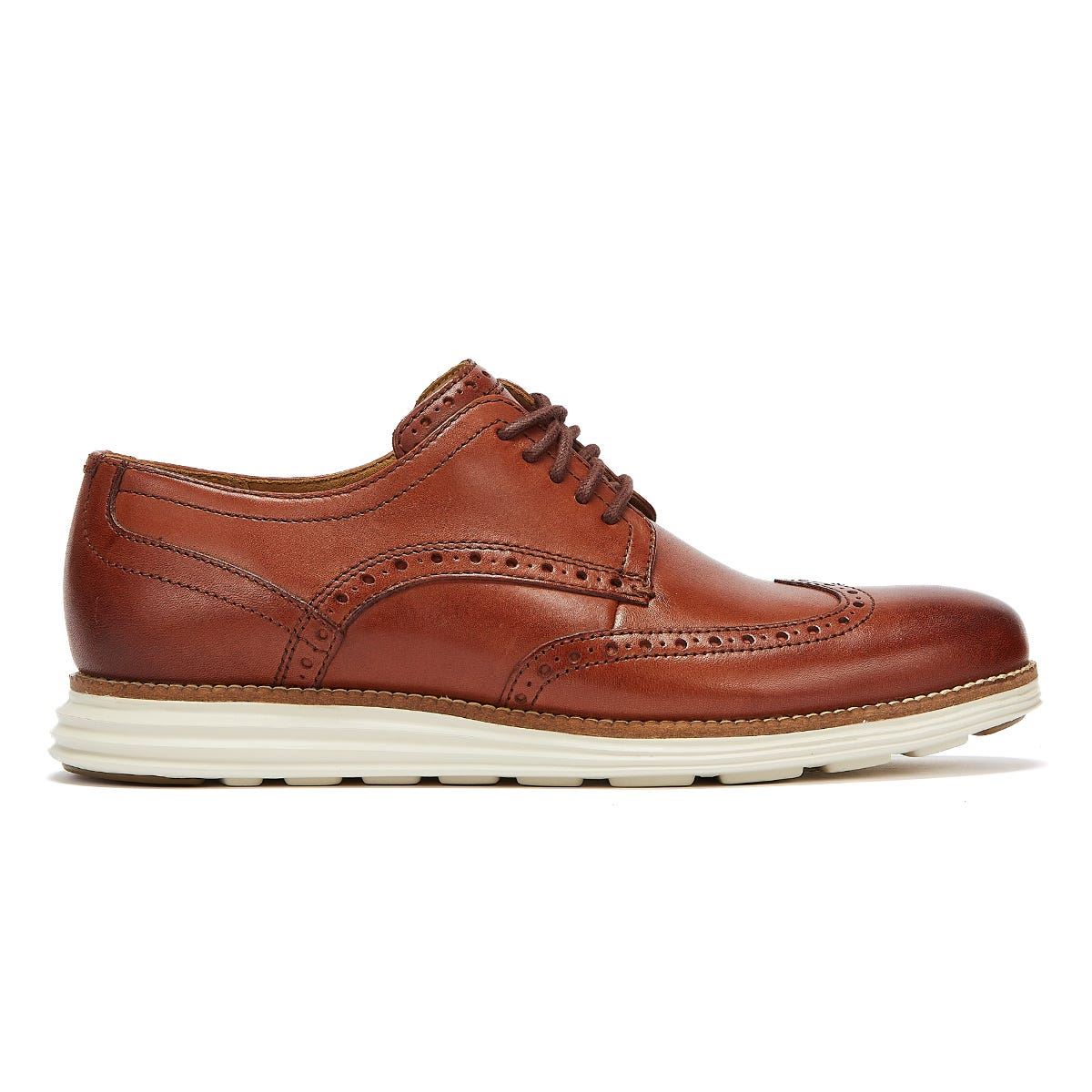 Cole Haan Original Grand Short wing Oxford Mens Brown / White Brogues