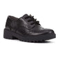 Geox J Casey G. N Leather Girl's Black Lace-Up Shoes