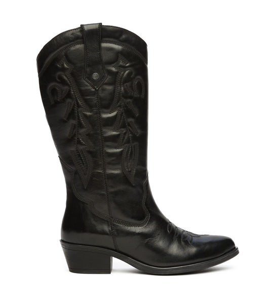 Osprey London The Louisiana Leather Women's Black/Gunmetal Boots