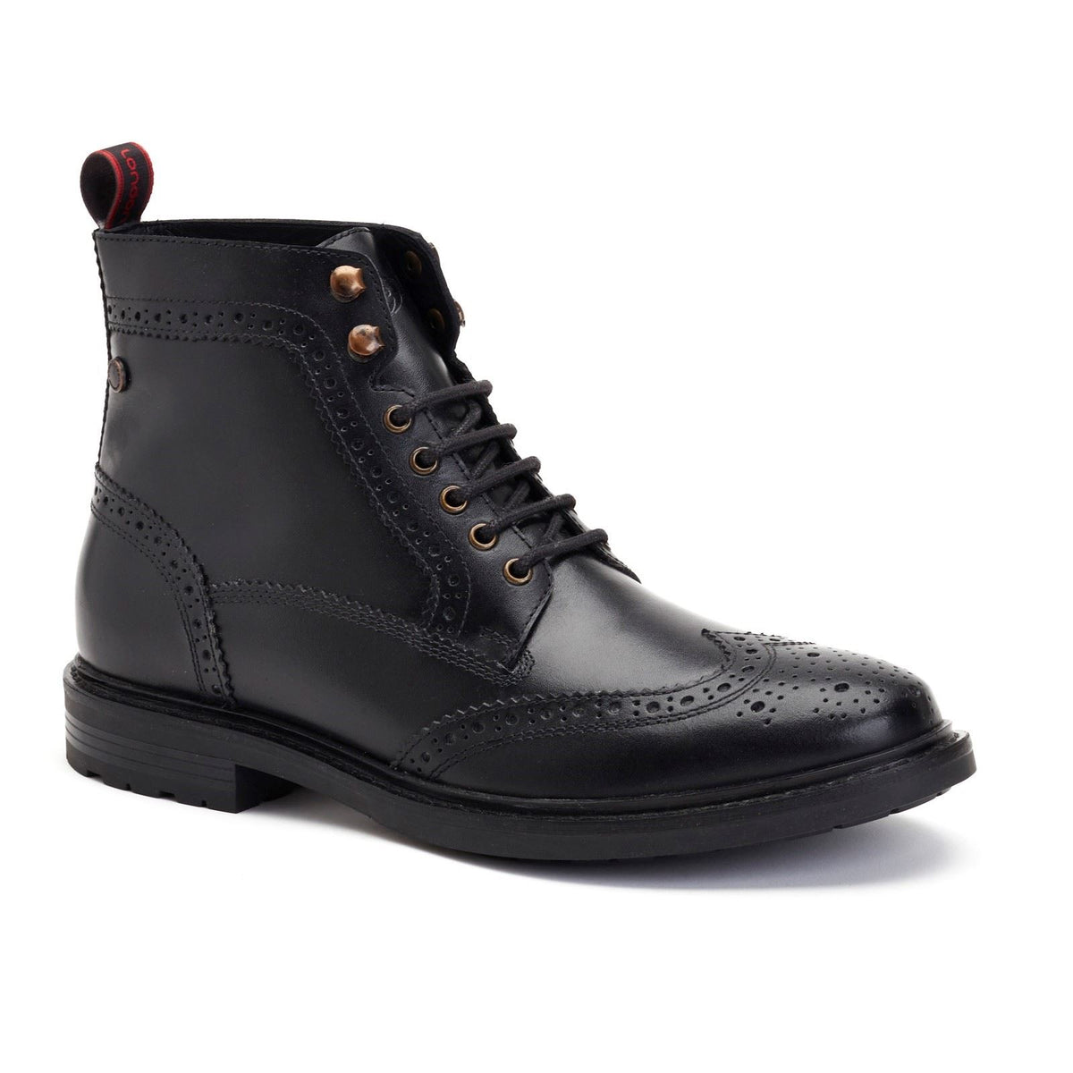 Base London Dealer Leather Men's Black Ankle Boots