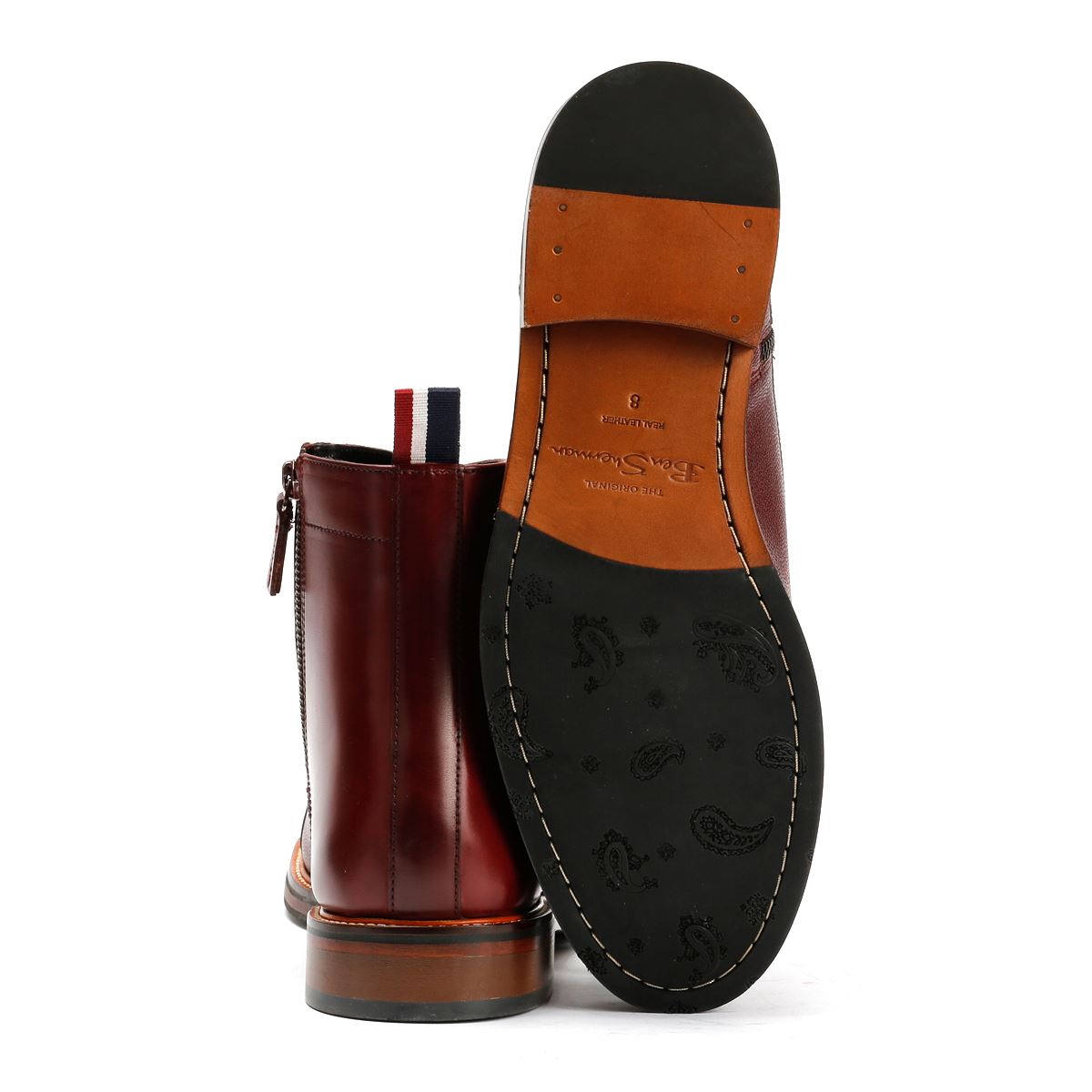 Ben Sherman Harrington Brush Off Leather Men's Burgundy Boots