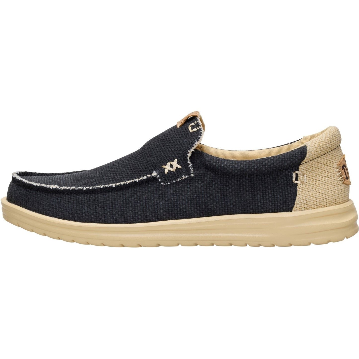 HEYDUDE Mikka Braided Textile Men's Black/Boulder Tan Loafers