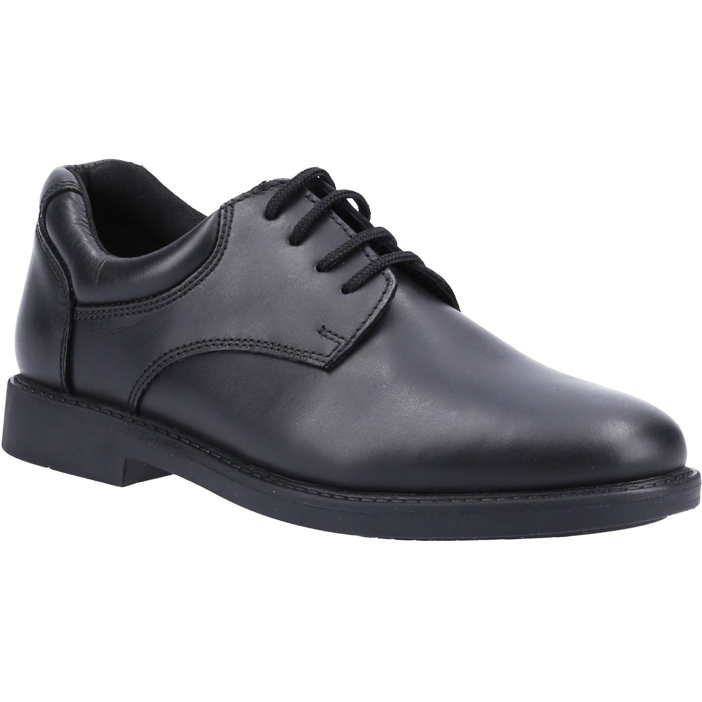 Hush Puppies Tim Junior Boys Black Leather Shoes