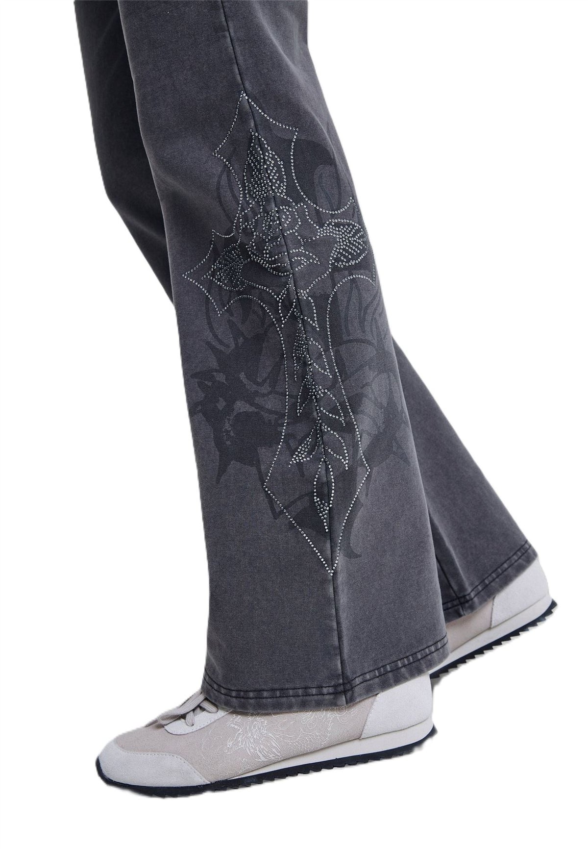 Ed Hardy Cross and Thorn Flared Women's Black Joggers