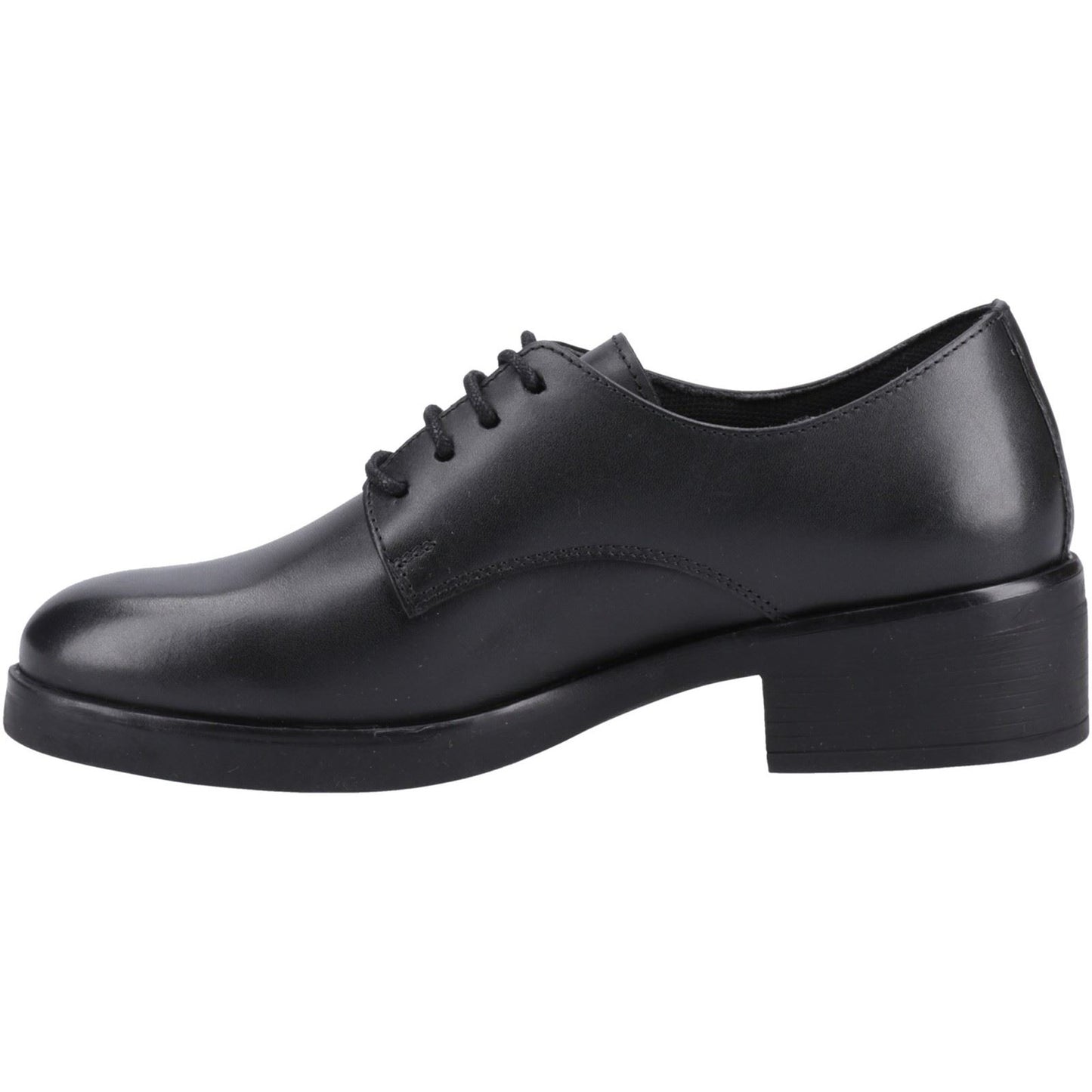 Hush Puppies Anastasia Leather Youth Black Lace-Up Shoes