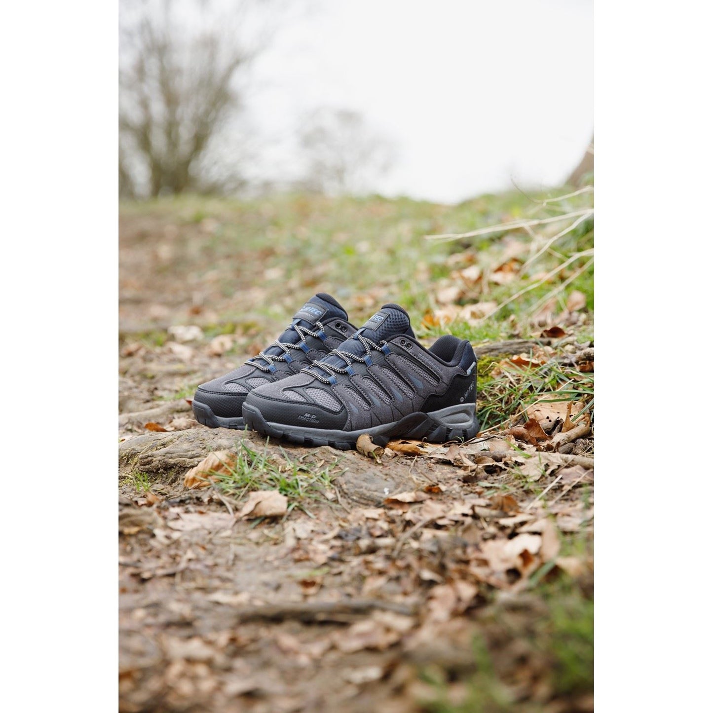 Hi-Tec Corzo Low PU Suede Men's Charcoal/Nautical Blue Hiking Boots