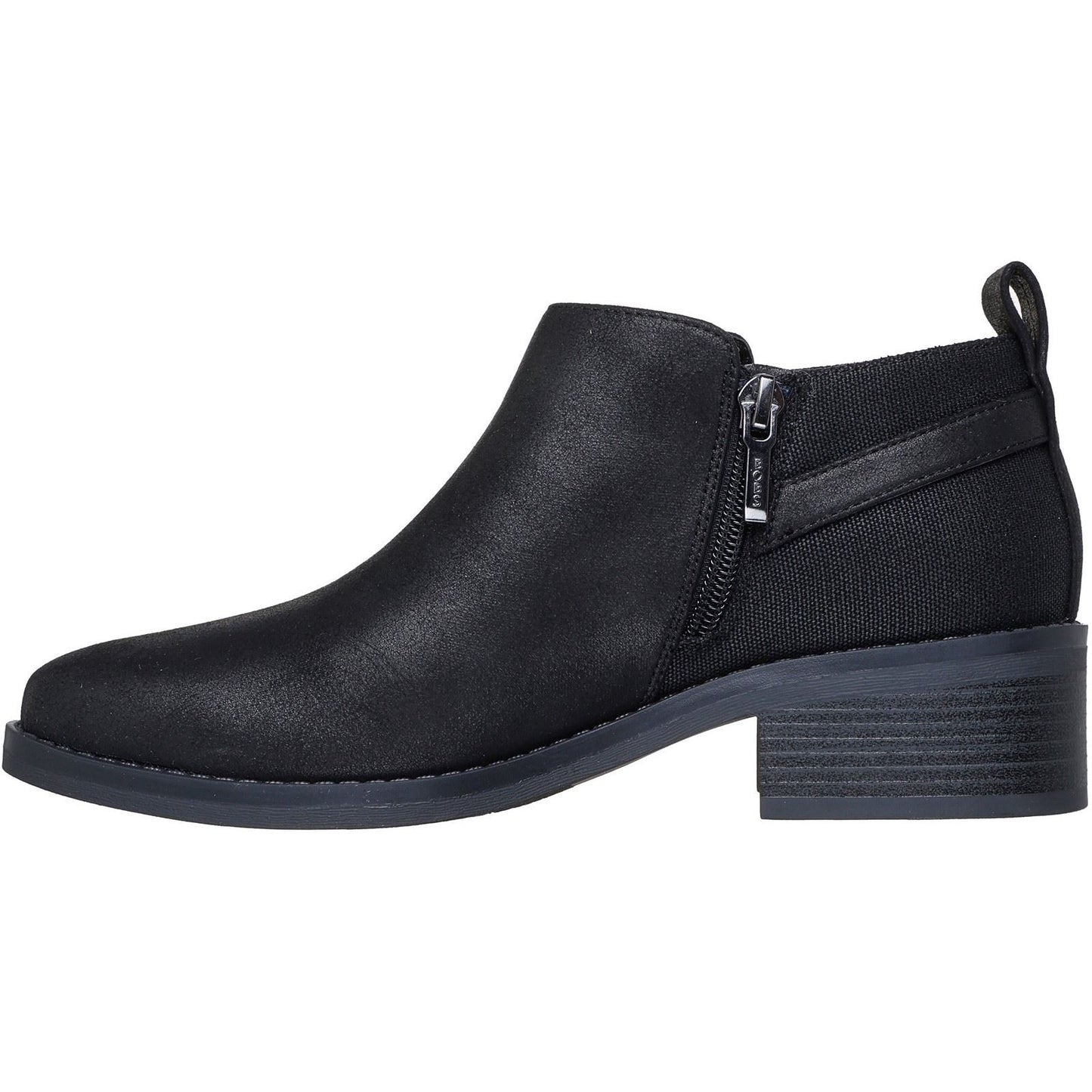 Skechers BOBS Wander Luxe Textile Women's Black Heeled Ankle Boots