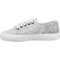 Superga Women's 2730 Micro Faux Snake Trainer in White Avorio/Black Snake