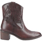 Hush Puppies Wynn Leather Women's Chocolate Heeled Ankle Boots