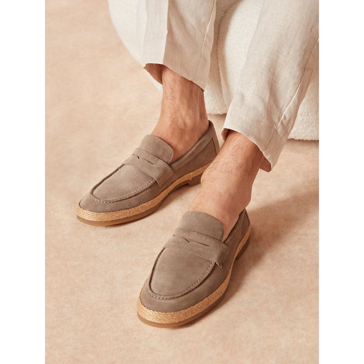Hush Puppies Laurence Suede Men's Taupe Loafers