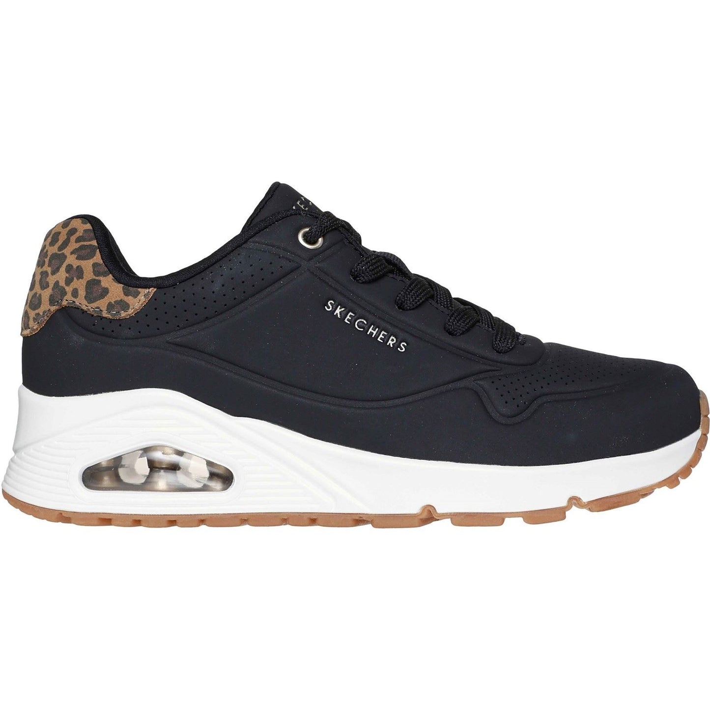 Skechers UNO - Jungle Nite Polyurethane Women's Black/Leopard Standard Trainers